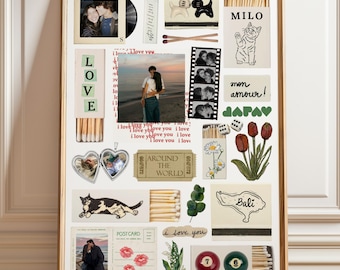 Editable Matchbox Template: Personalized Digital Poster for Couples (Anniversary Gift, Canva Editable Design)