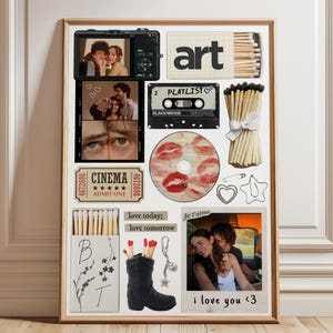 Modèle d&#39;affiche de boîte d&#39;allumettes vintage : affiche de couple personnalisée (téléchargement numérique, éditable sur toile)