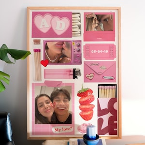 Modèle artistique DIY boîte d&#39;allumettes rose : cadeau romantique (téléchargement numérique, affiche imprimable)