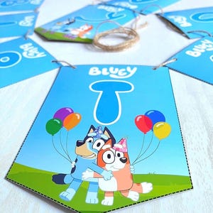 Bluey Birthday// Banner// pennant birthday// Bluey and bingo// pennant// birthday