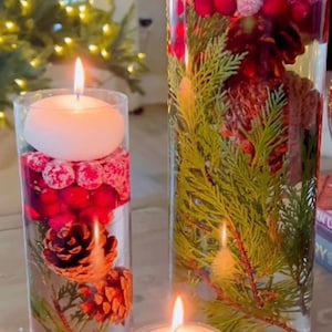 Set of 6 floating candles, holiday centerpiece, Christmas decor, holiday wedding, Christmas party, 3&quot; floating candles, 5 hour burn time