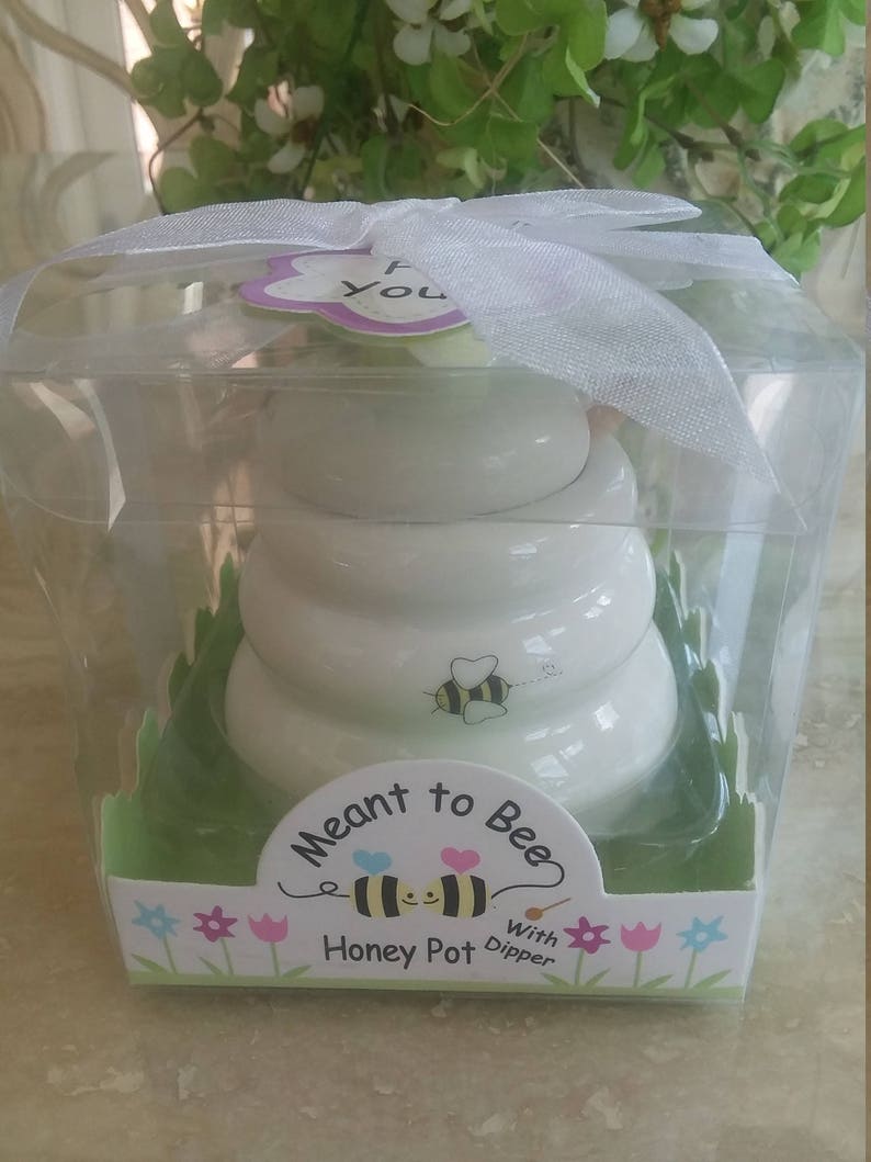 Set Of 24 Meant To Bee Honey Pot Favors Ceramic Bumble Bee Etsy