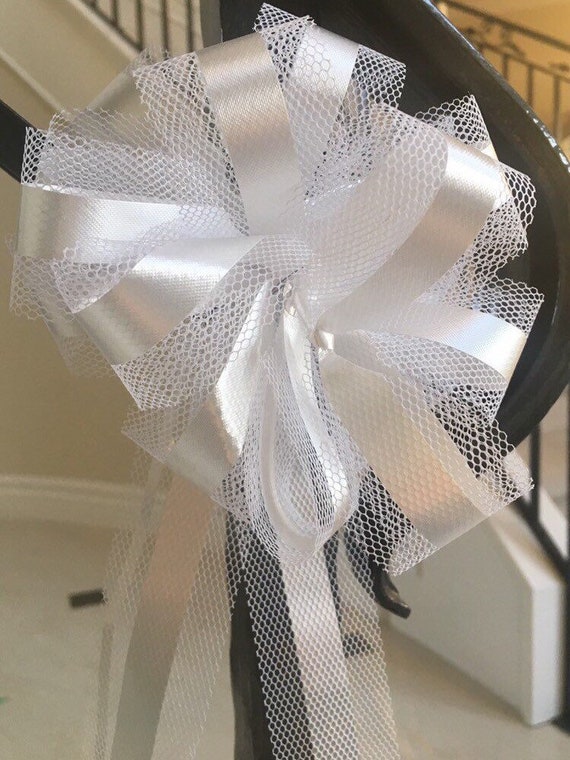 White Or Cream 4 Inch Instant Bow Diy Quick Bow Church Pew Etsy