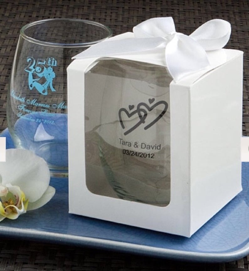 monogram wedding reception glassware Set of 24 personalized stemless 9 oz choose your color wine glasses 9 ounce screen printed