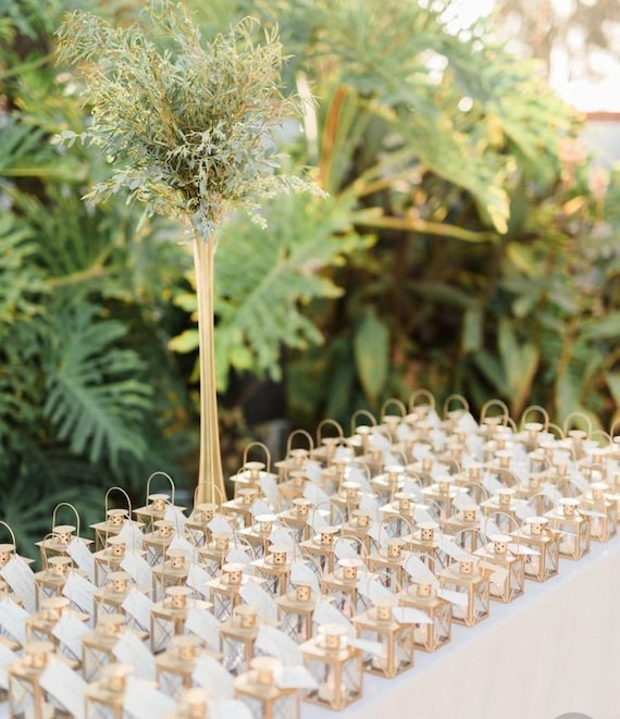 60 Gold Mini Lanterns, DIY, Pick Your Color, Wedding Favors