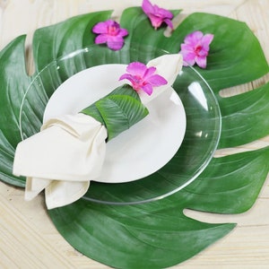 12 Palm Leaf Decorations, Luau, Tropical party, Beach theme wedding, runner, summer, centerpiece, table, placemat, place setting, Hawaiian