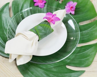 12 Palm Leaf Decorations, Luau, Tropical party, Beach theme wedding, runner, summer, centerpiece, table, placemat, place setting, Hawaiian