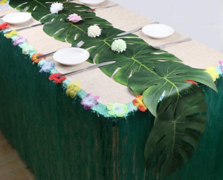 12X Leaf Luau Artificial Jungle Palm Decoration Party Tropical Hawaiian Beach 