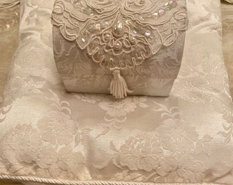 Unique ring bear pillow with treasure chest box, Wedding ceremony accessories