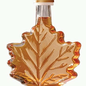 Set of 48 Glass Maple Leaf Bottles, Favors, Maple Syrup, Autumn, Fall, unique, wedding, baby shower, Party Favor, golden anniversary, 50th