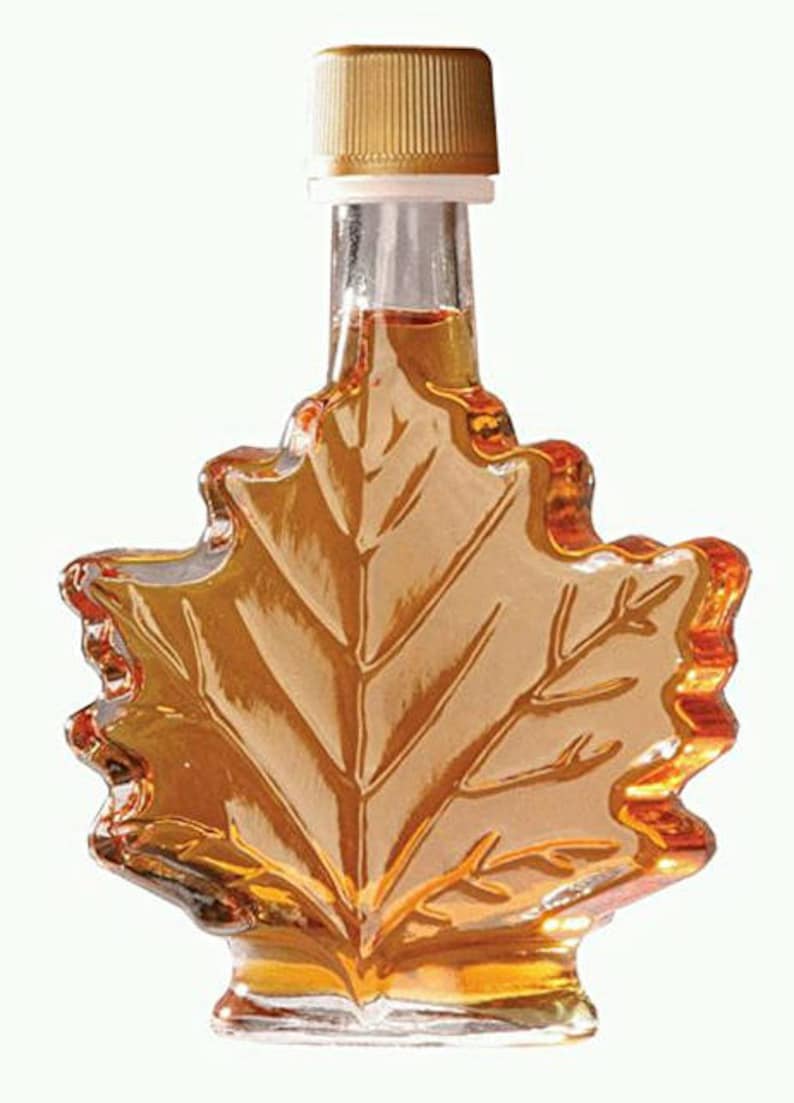 Set of 48 Glass Maple Leaf Bottles Favors Maple Syrup Etsy