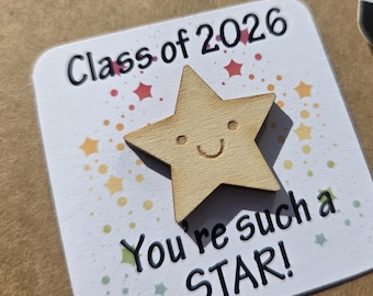 Tarjeta de bolsillo para profesor y alumno, pequeño obsequio de fin de trimestre, promoción de 2026