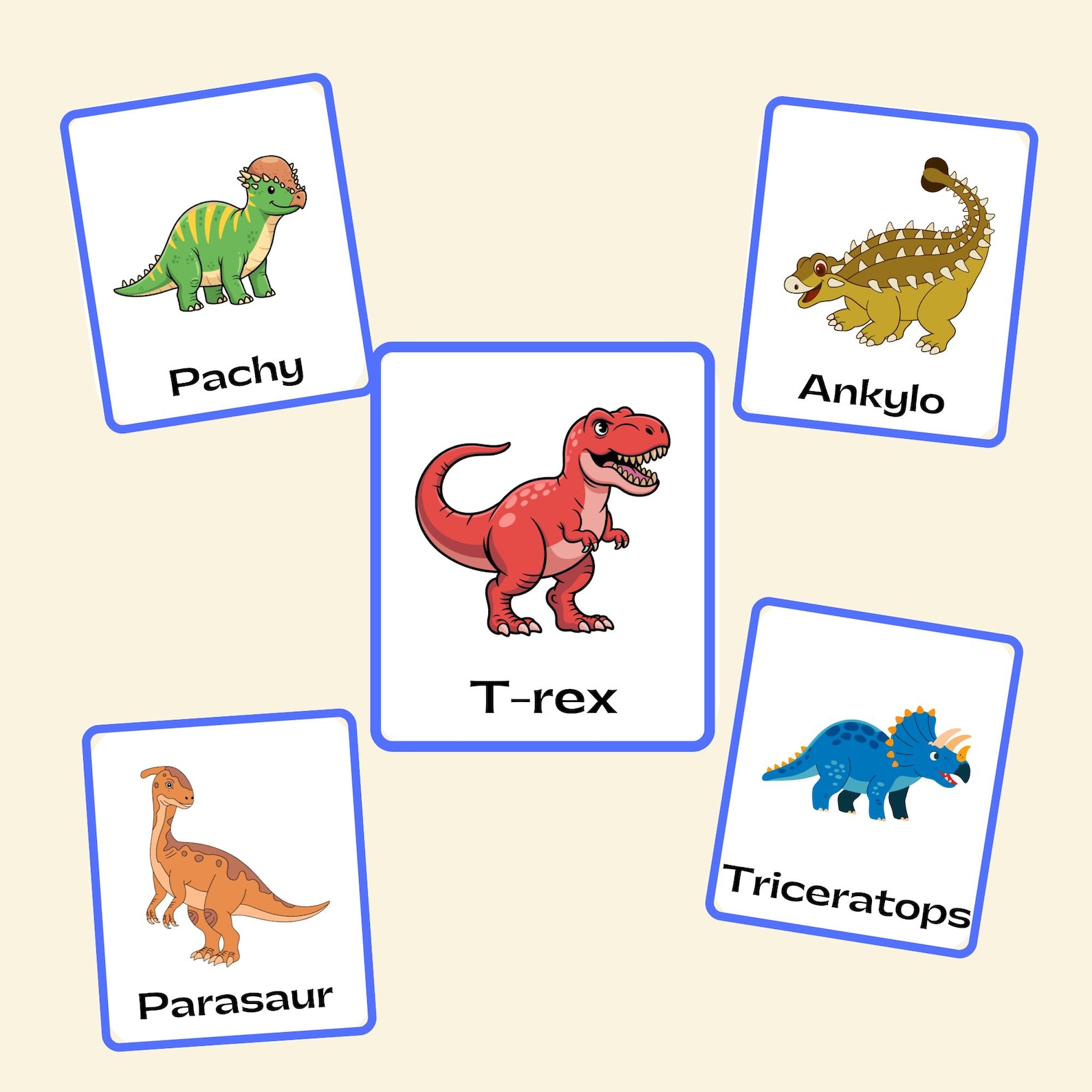 Dinosaur Flashcards Printable | 12 Educational Cards for Toddlers ...