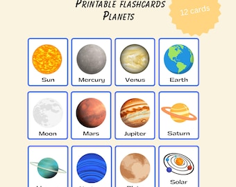 24 Solar System Flashcards Bundle (includes Planets, Stars, Moons and ...