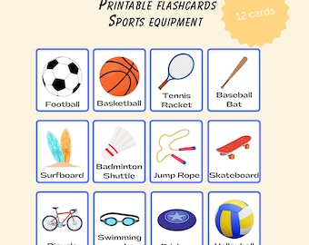 Sports Flashcards for Kids | 12 Activity Cards | Preschool & Toddler Learning