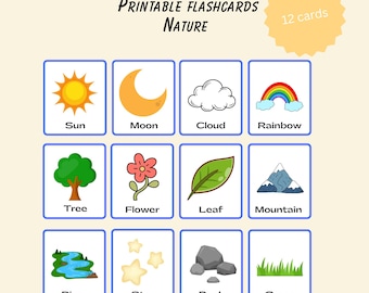 Nature Flashcards Printable: Montessori Learning Activity (PDF)