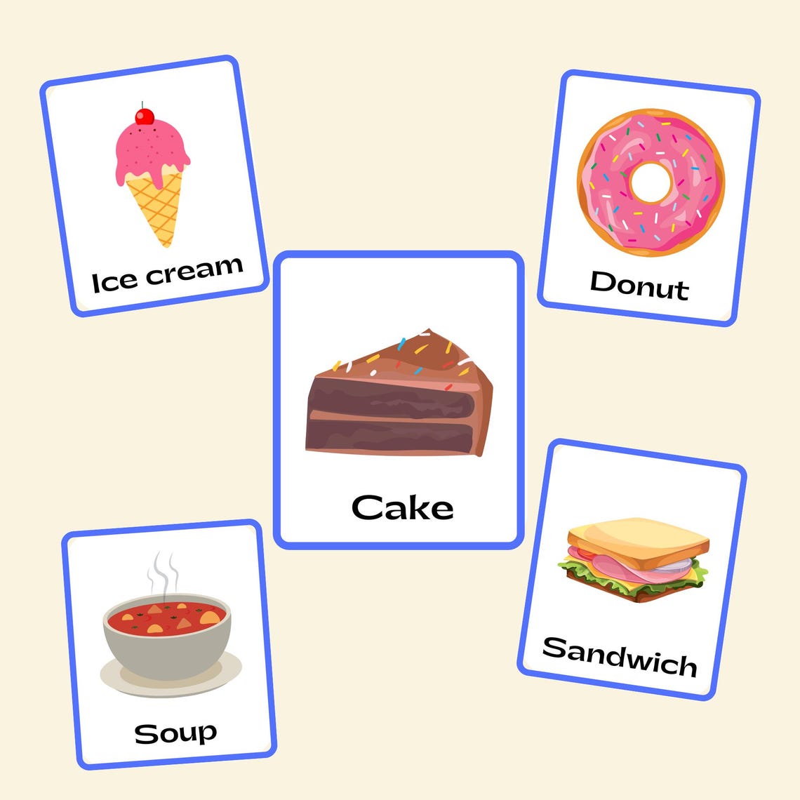 Food Flashcards Printable | 12 Learning Cards for Toddlers and ...