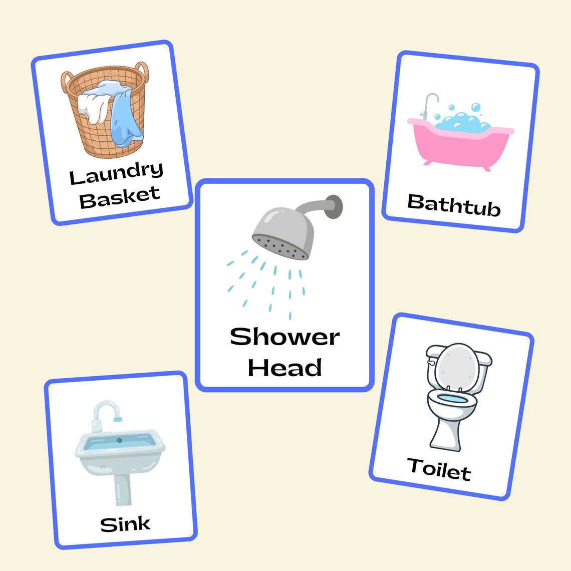 Bathroom Items Flashcards | Printable Bathroom Vocabulary| Digital ...