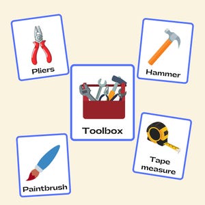 Tools Flashcards for Kids Printable | Construction Tool Cards ...