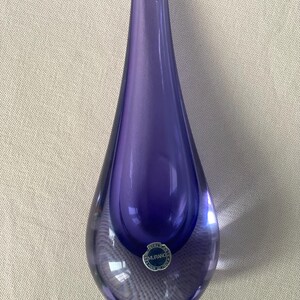 Vintage Mid-20th Century Murano  purple glass vase, approx. 25 cm tall.