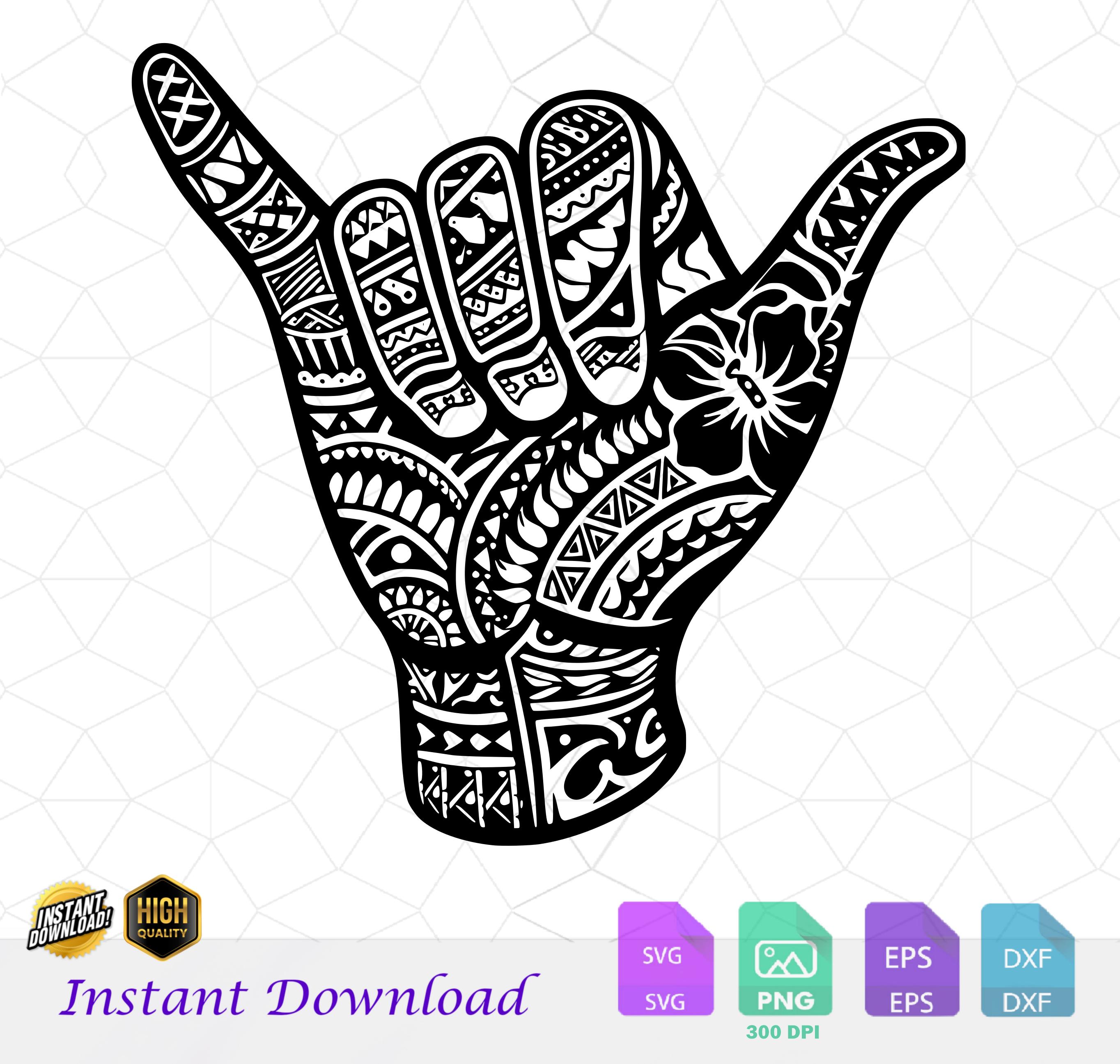 Samoa Hand Sign Polynesian Tribal Shaka Sign SVG, PNG, Graphic, Samoan Tribal Design - Etsy