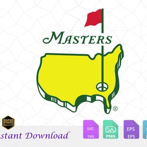 Masters Augusta Golf Logo Downloadable PNG, SVG, and JPG Files, Cricut, Masters Symbol Black Svg, masters golf party Svg, png, Masters Party