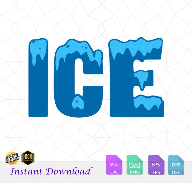 Ice Letters SVG, Vector Cut File (digital Download) - Etsy