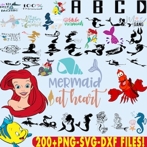 Little Mermaid SVG, Ariel PNG Clipart Bundle, Little Mermaid Png, Princess PNG, Little Mermaid birthday, Little Mermaid Sublimation