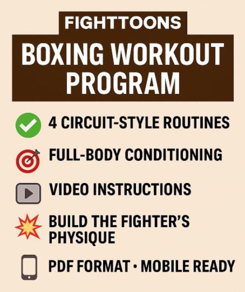 Boxing Workout Program PDF + Video | Fighter Circuit Training | Home ...