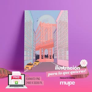 Ilustración digital artística en PDF y PNG | Diseño para tapa de cuaderno, póster decorativo o tarjeta | Archivo imprimible en alta calidad