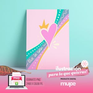 Ilustración digital artística en PDF y PNG | Diseño para tapa de cuaderno, póster decorativo o tarjeta | Archivo imprimible en alta calidad