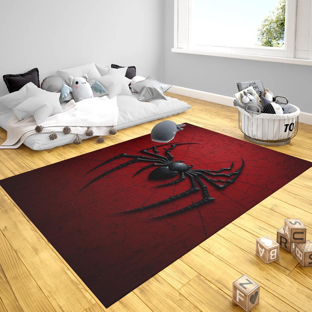 Spiderman Rug,spider Web Rug,spiderman Cartoon Rug,super Hero Rug ...