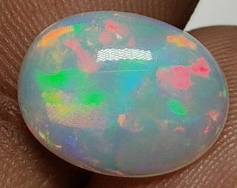 Welo Ethiopian Opal Cabochon – Oval Gemstone, 10x12.50mm