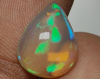 Welo Ethiopian Opal Cabochon, Pear Shape, 3 Carat