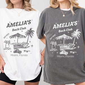 Custom Bachelorette Shirt • Bach Club Beach Tee • Miami Florida Bride Party Shirt • Summer Bachelorette Crew • Personalized Bride Shirt