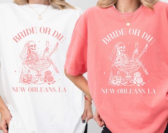 Bride or Die Bachelorette Party Shirt: Gothic Comfort Colors Tee