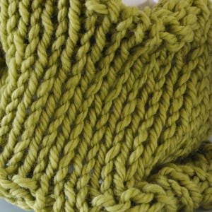 Pistachio Cowl Light Green Infinity Scarf Reversible Chunky Knitted Bulky Merino Wool Winter Accessory Unisex Gift image 6