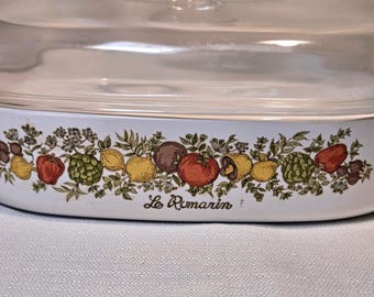 Vintage Corning Ware A-10-B Le Romarin Spice O'Life 2,5 Qt gryta Pyrex lock