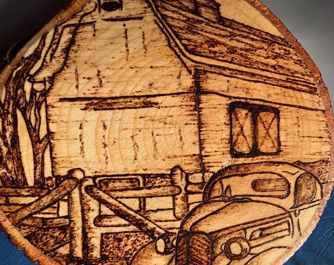 Featured listing image: CUSTOM Handmade Woodburned Round Sign/Plaque