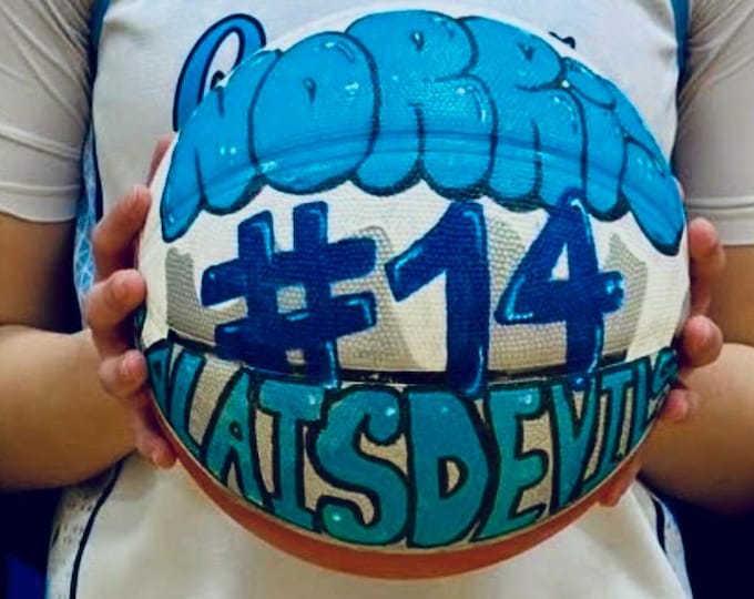 Featured listing image: Custom Handpainted Sports Balls, Team name, Logo, Numbers and Personalized Name