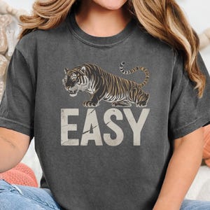 Vintage Distressed Tiger Graphic Tee - Easy Tiger - Retro Indie Boho