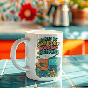90s Cartoon Coffee Mug: Retro Nostalgia, Saturday Morning Vibes