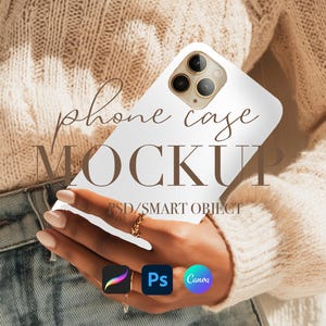 iphone Case Mockup with Person for PSD with Smart Object, iPhone Case Mockup for Canva drag and drop