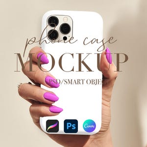 Tough Case Mockup, Phone Case Mockup, iPhone Case Mockup, iPhone Mockup, Smart Object PSD and Canva PNG