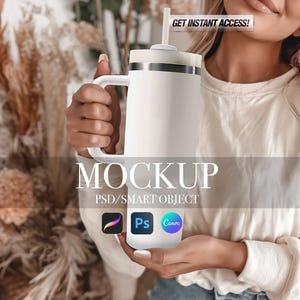 Boho 40 oz Tumbler Mockup: Sublimation Design, PSD & Canva