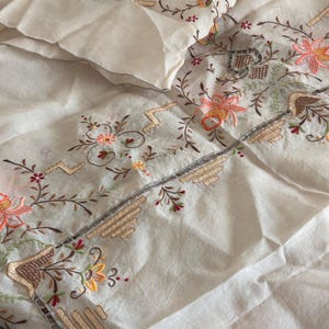 Vintage Embroidered Tablecloth