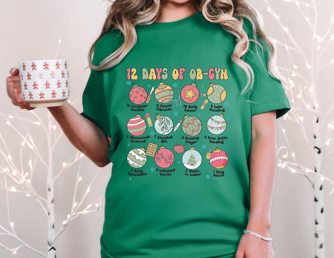 12 Days of OB GYN Shirt, Funny Nurse Christmas Sweatshirt, Doctor Gift ...