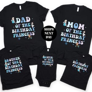 Birthday Girl Princess Shirt, Blue Ice Family Matching Gift for Daughter, Kid Themed Party Tee Minimal For Her, Pastel Queen Sweatshirt