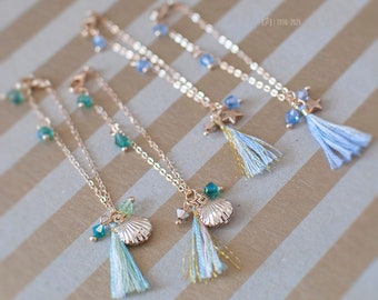 Dainty Tasels - slim mini / tiny / mnf necklace