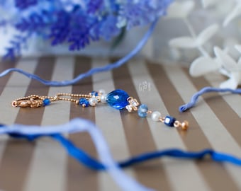 Cobalt Bow Drop - SD / large / feeple necklace